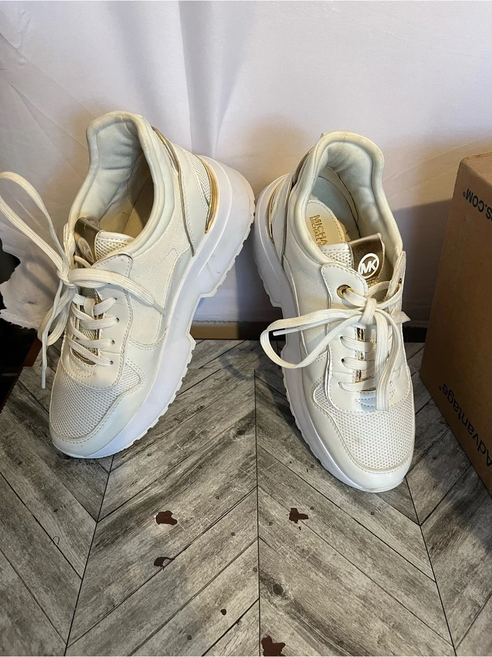 Michael Kors Cream Platform Sneakers